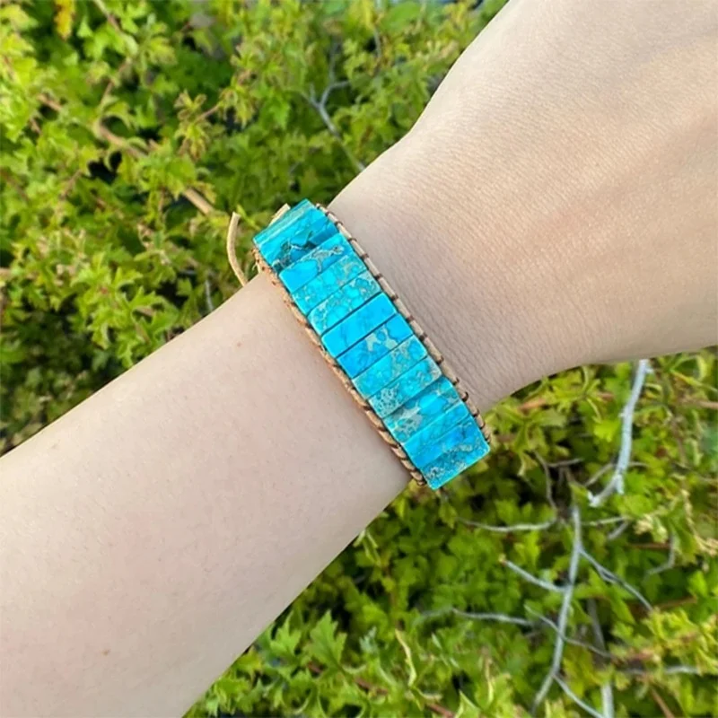 Handmade Leather Rope Bracelet Made Of Imitation Natural Stone Bohemian Style Women s Accessory Creative Jewelry
Handmade Leather Rope Bracelet Made Of Imitation Natural Stone Bohemian Style Women s Accessory Creative Jewelry