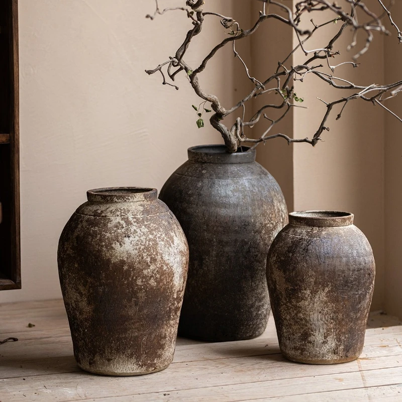 Handmade coarse pottery vase Jingdezhen old imitation unearthed pottery retro style tea room Zen floor old pottery pot
Handmade coarse pottery vase Jingdezhen old imitation unearthed pottery retro style tea room Zen floor old pottery pot
