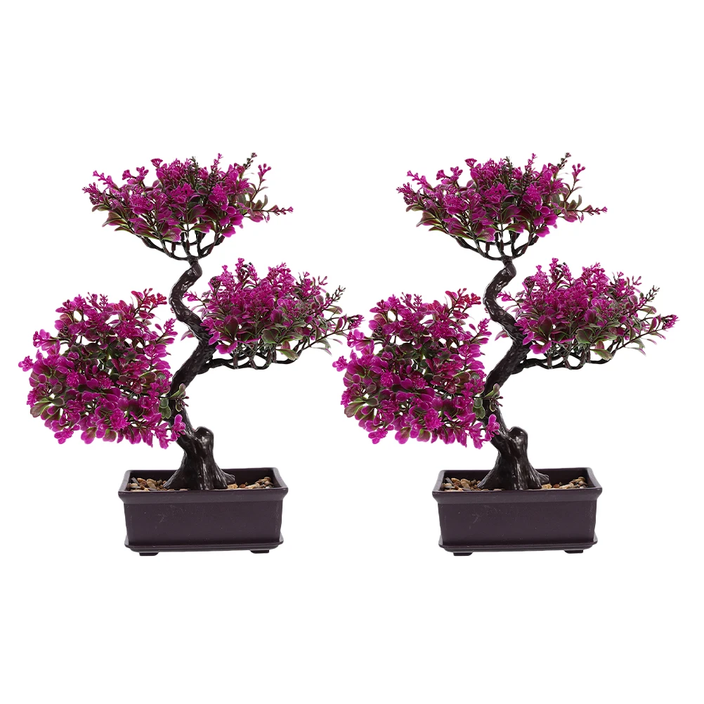 2 Pcs Artificial Bonsai Tree Fake Plants Plastic nament Purple Decor Room Kitchen Office Garden Cafe Wealth Luck
2 Pcs Artificial Bonsai Tree Fake Plants Plastic nament Purple Decor Room Kitchen Office Garden Cafe Wealth Luck