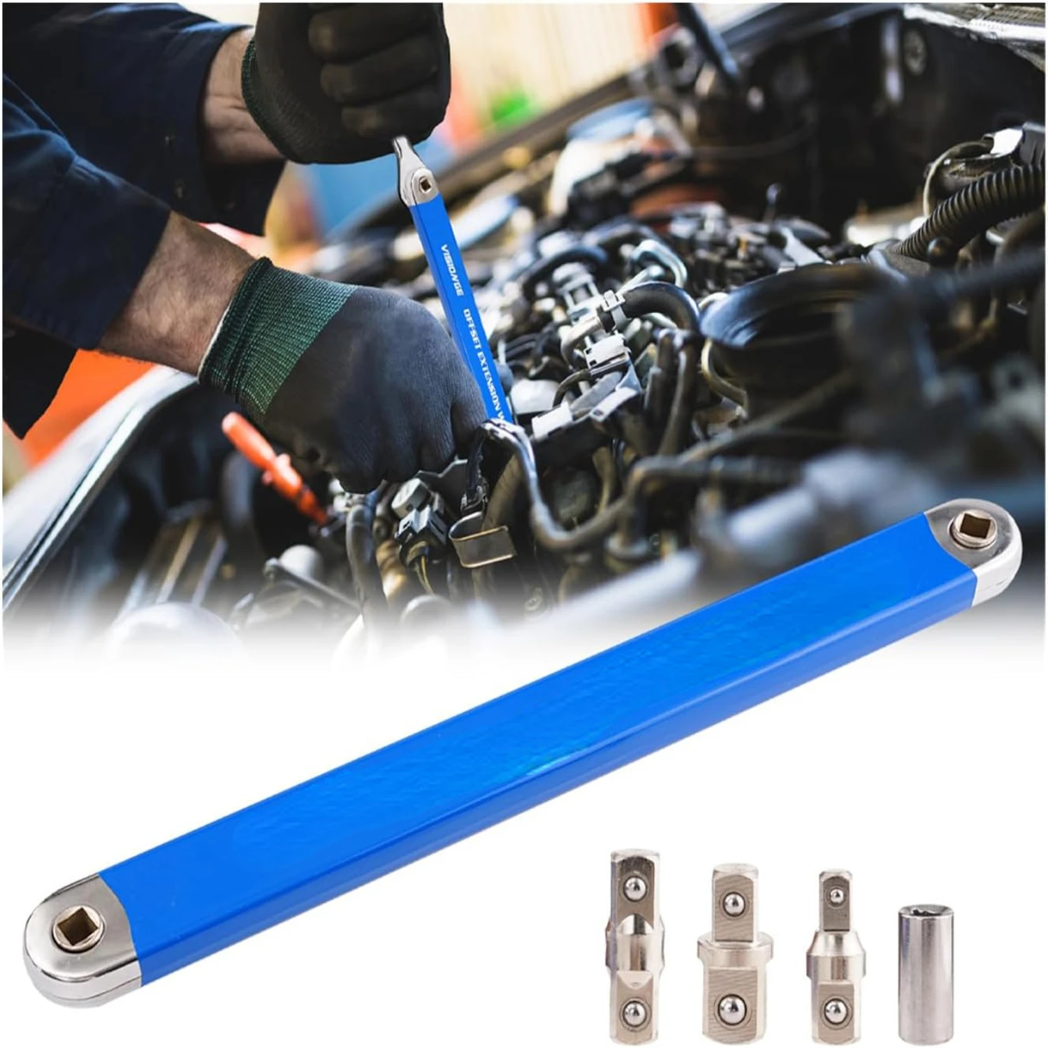 Offset Extension Wrench, Tight Reach Extension Wrench Set, 2024 Multifunctional Extension Wrench with 1/2"", 1/4"" and 3/8"" Dri
Offset Extension Wrench, Tight Reach Extension Wrench Set, 2024 Multifunctional Extension Wrench with 1/2"", 1/4"" and 3/8"" Dri