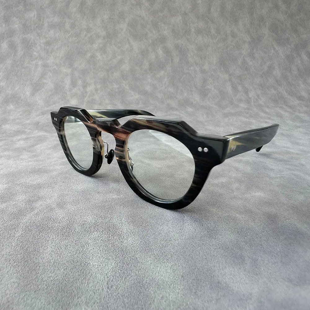Eyeglass Frames Vintage Rivets Retro Handmade Natural Horn Reading Prescription Man Women Glasses Frames Optical Lenses Eyewear
Eyeglass Frames Vintage Rivets Retro Handmade Natural Horn Reading Prescription Man Women Glasses Frames Optical Lenses Eyewear