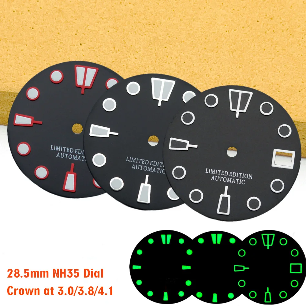 NH35 Dial 28.5mm Watch Dial Fit for NH35 NH36 7S26 Movement SKX007 SRPD 6105 Tuna Samurai Case Green Luminous Watch Dial
NH35 Dial 28.5mm Watch Dial Fit for NH35 NH36 7S26 Movement SKX007 SRPD 6105 Tuna Samurai Case Green Luminous Watch Dial