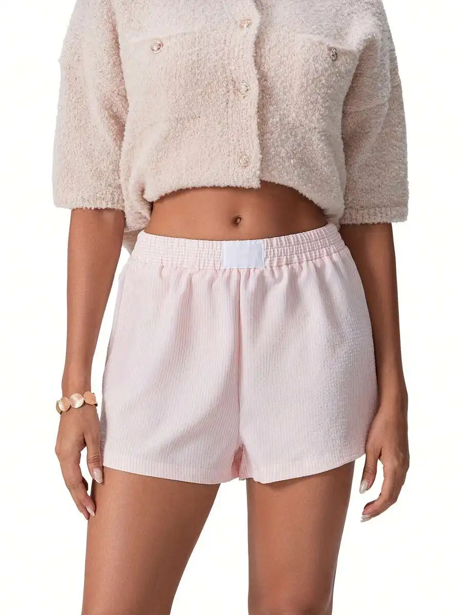 Womens Stripe Elastic Waist Comfortable Sleep Shorts Summer Casual Lounge Shorts
Womens Stripe Elastic Waist Comfortable Sleep Shorts Summer Casual Lounge Shorts