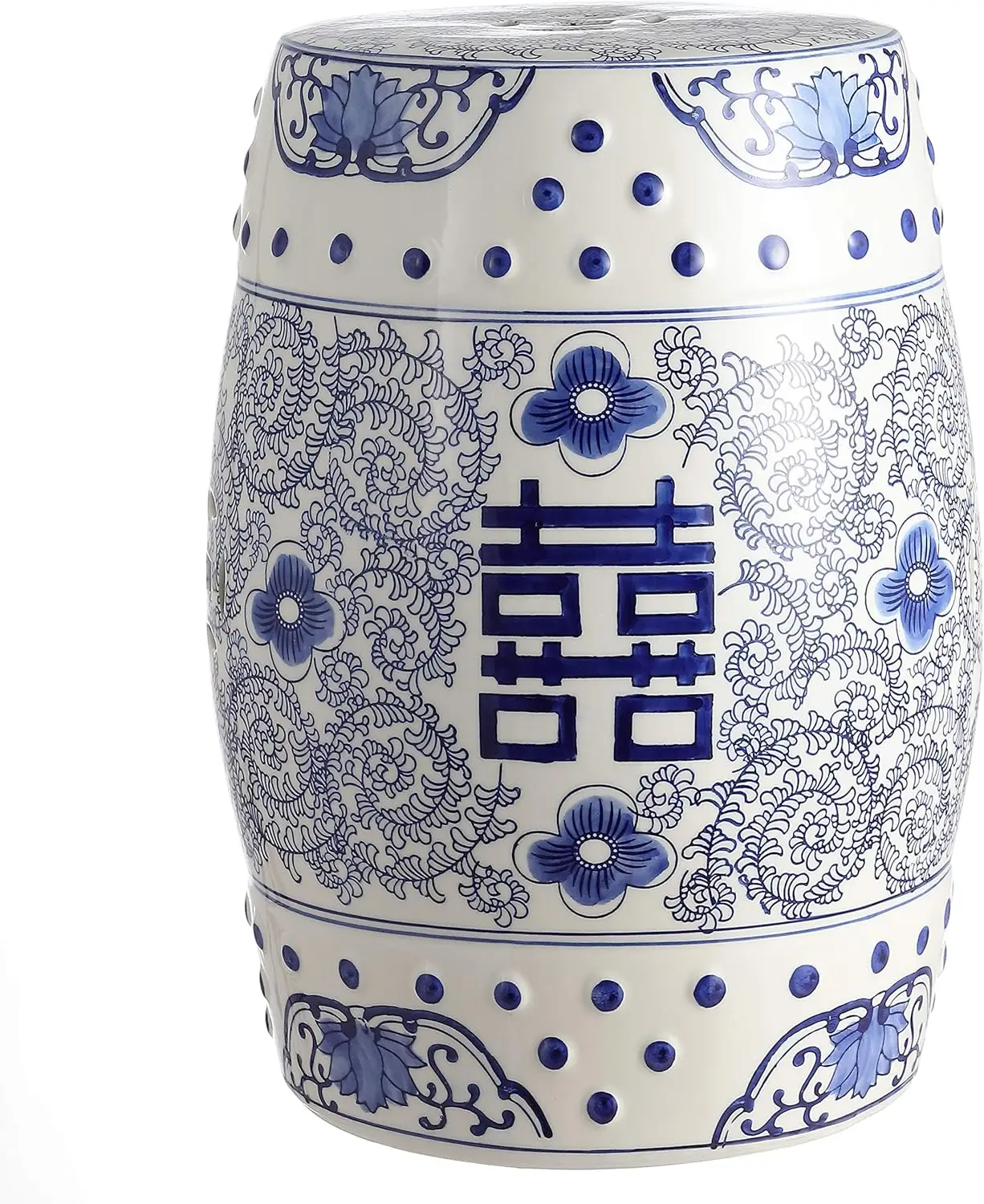 Tbl1013A Double Happin 18"" Chinoiserie Ceramic Drum Indoor/Outdoor Garden Stool Bohemian, Coastal, Classic, Cottage, French
Tbl1013A Double Happin 18"" Chinoiserie Ceramic Drum Indoor/Outdoor Garden Stool Bohemian, Coastal, Classic, Cottage, French