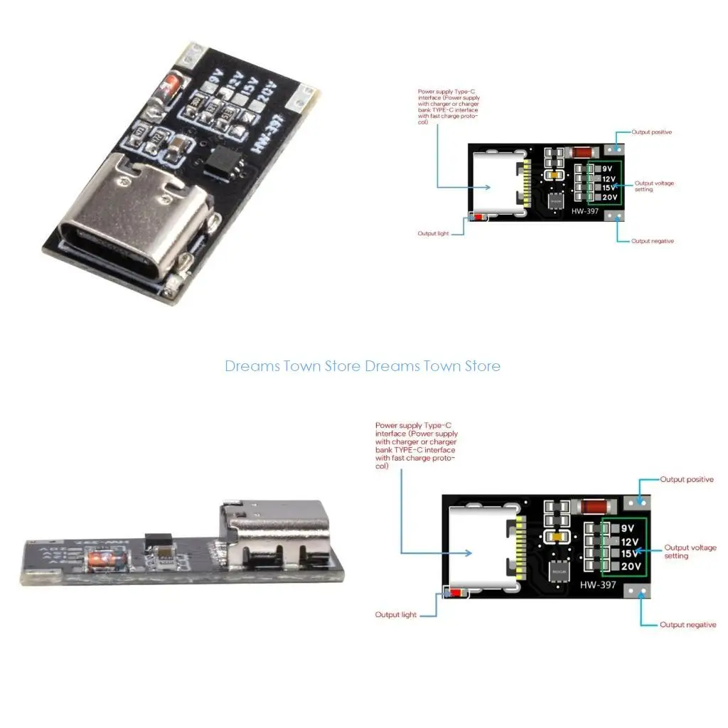 HX6A USB-протокол напряжения быстрой зарядки TriggerModule Зарядное устройство с выходом 9/12/15/20 В
HX6A USB-протокол напряжения быстрой зарядки TriggerModule Зарядное устройство с выходом 9/12/15/20 В