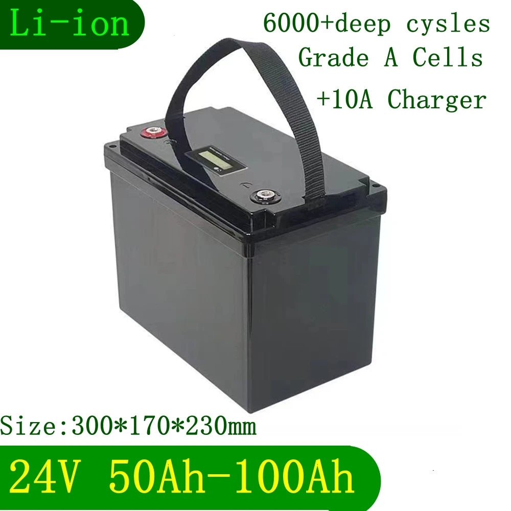 24V 100AH 50Ah 60Ah 80Ah 120Ah Bateria de íon de lítio com BMS 7S para carrinho de golfe empilhadeira garfo carava Camper + car
24V 100AH 50Ah 60Ah 80Ah 120Ah Bateria de íon de lítio com BMS 7S para carrinho de golfe empilhadeira garfo carava Camper + car