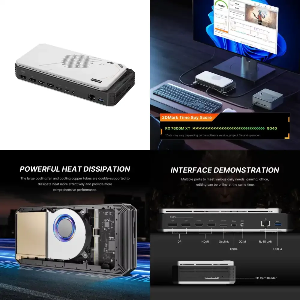 BOSGAME GVP7600 EGPU for AMD Radeon RX 7600M Core OCulink USB4 Hub DisplayPort M2 NVMe SSD Expansion Dock Computer Accessory
BOSGAME GVP7600 EGPU for AMD Radeon RX 7600M Core OCulink USB4 Hub DisplayPort M2 NVMe SSD Expansion Dock Computer Accessory