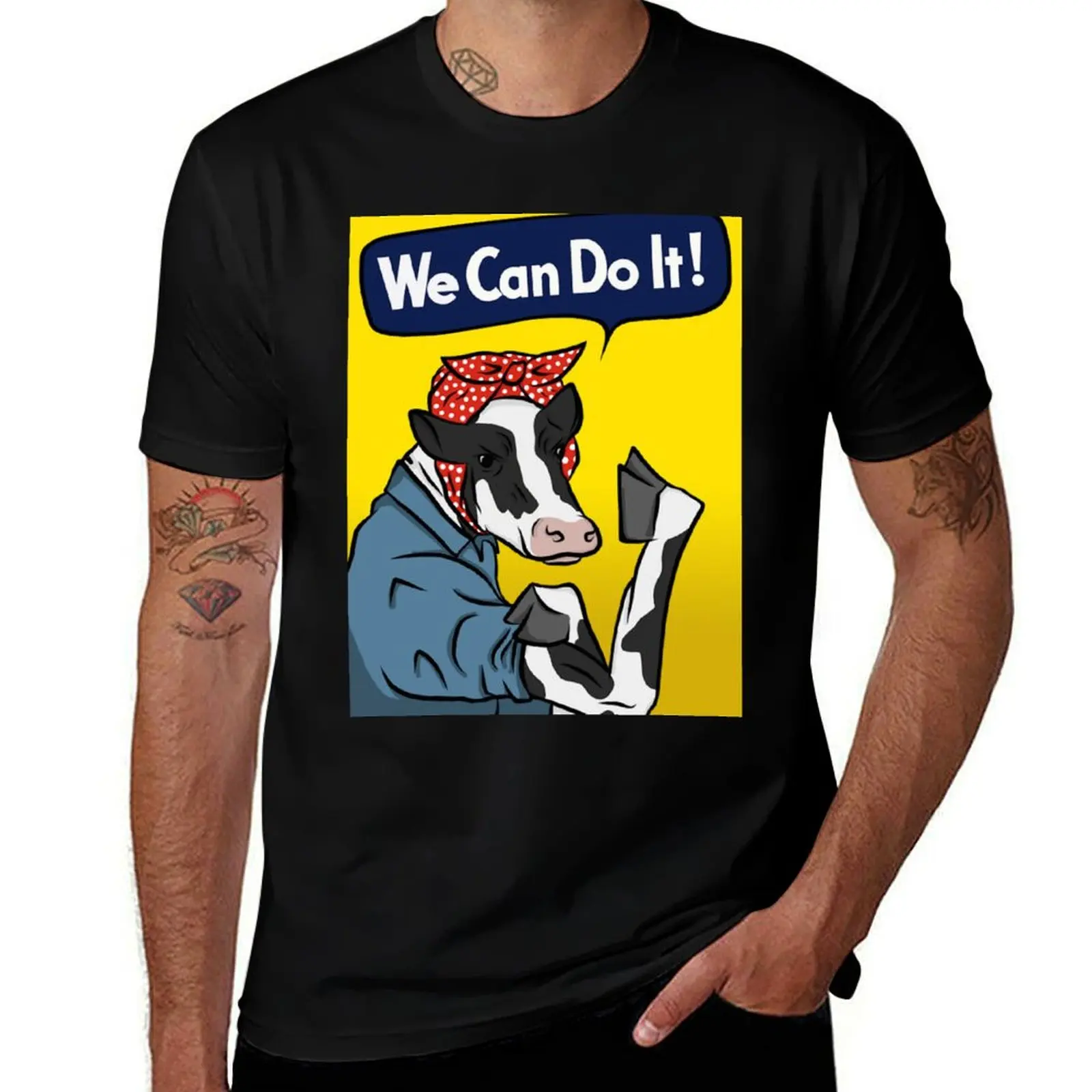 We can do it! Rosie the Riveter Vegan Cow T-Shirt Big and Tall Gym T-Shirt
We can do it! Rosie the Riveter Vegan Cow T-Shirt Big and Tall Gym T-Shirt