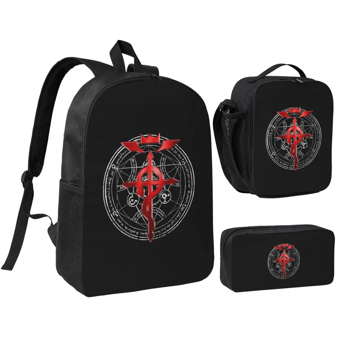 Fullmetal Alchemist Transmutation Symbol Backpack BookBag School Bag Laptop Shoulder Bags 3ps Insulated Lunch Bag Pencil Case
Fullmetal Alchemist Transmutation Symbol Backpack BookBag School Bag Laptop Shoulder Bags 3ps Insulated Lunch Bag Pencil Case