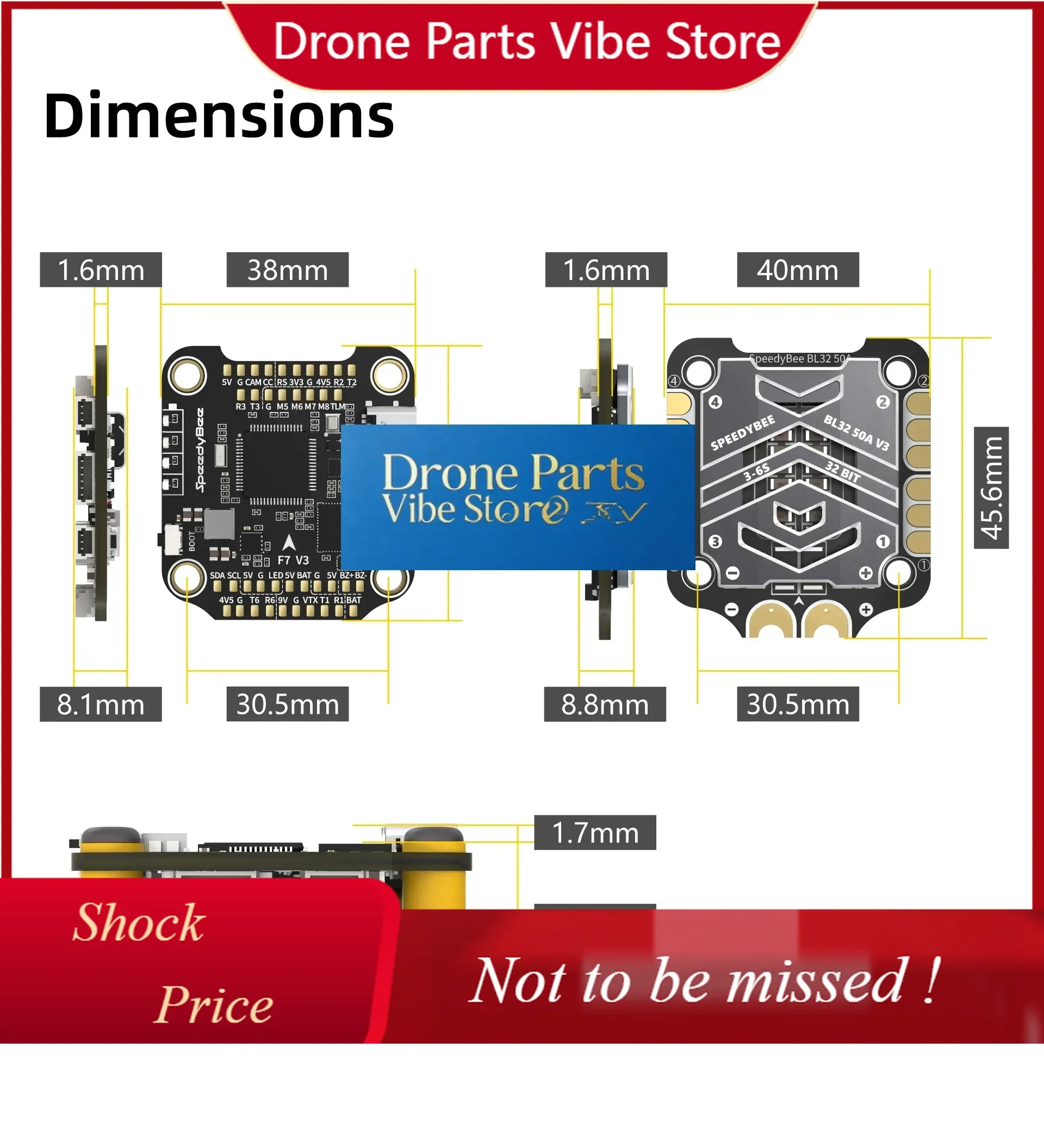 DParts1F7 V3 50A Stack F722 Flight Control BL32 50A 4in1 ESC For 3~6S Lipo Blackbox Analyzer For FPV RC Dr-one Made Plastic
DParts1F7 V3 50A Stack F722 Flight Control BL32 50A 4in1 ESC For 3~6S Lipo Blackbox Analyzer For FPV RC Dr-one Made Plastic