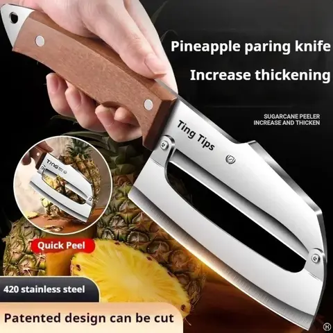 Pineapple Special Integrated Peeling and Cutting Knife Peeler Peeling Tool Double-edged Thick Multi-functional Peeler Knife