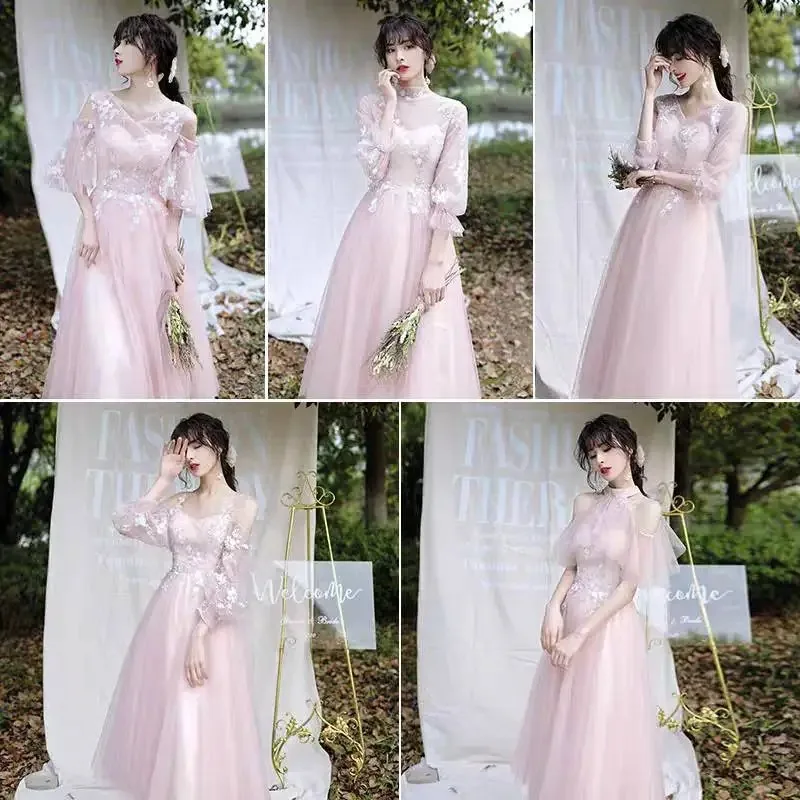 Customized Grey Green Blue Bridesmaid Dresses Tea-Length Sweet Memory Appliques Lace Mesh Tulle With Sleeves Wedding Party Dress
Customized Grey Green Blue Bridesmaid Dresses Tea-Length Sweet Memory Appliques Lace Mesh Tulle With Sleeves Wedding Party Dress