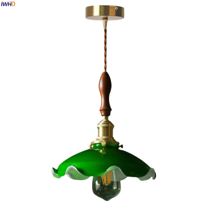 IWHD Vintage Green Glass LED Pendant Lamp Cafe Bar Living Dining Room Bedroom Kitchen Loft Decor Copper Wood Hanging Lights
IWHD Vintage Green Glass LED Pendant Lamp Cafe Bar Living Dining Room Bedroom Kitchen Loft Decor Copper Wood Hanging Lights