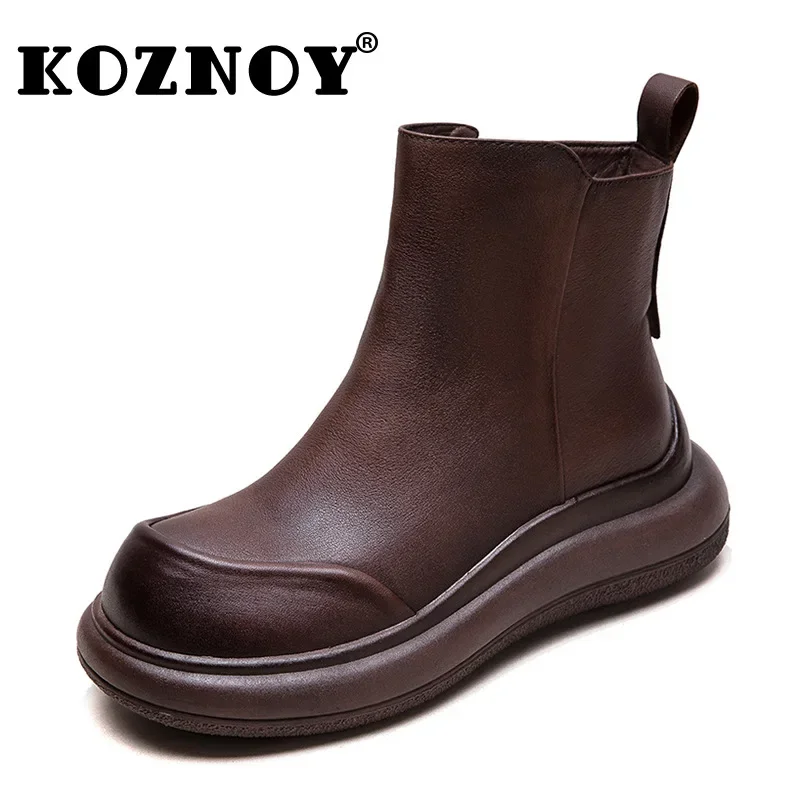 Koznoy 4.5cm Woman Genuine Leather Autumn Booties Rero Motorcycle Ankle Boots Spring Cow Flats Moccasins Platform Wedge Shoes
Koznoy 4.5cm Woman Genuine Leather Autumn Booties Rero Motorcycle Ankle Boots Spring Cow Flats Moccasins Platform Wedge Shoes