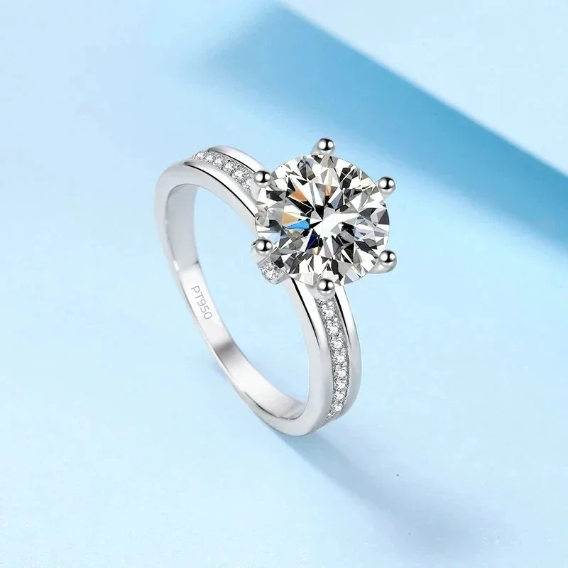 PT950 Platinum Quality Diamond Rings, VVS1 D Color 3 Carat Moissanite Six Pronged Setting Lovers Daily Ring Women Wedding Party
PT950 Platinum Quality Diamond Rings, VVS1 D Color 3 Carat Moissanite Six Pronged Setting Lovers Daily Ring Women Wedding Party