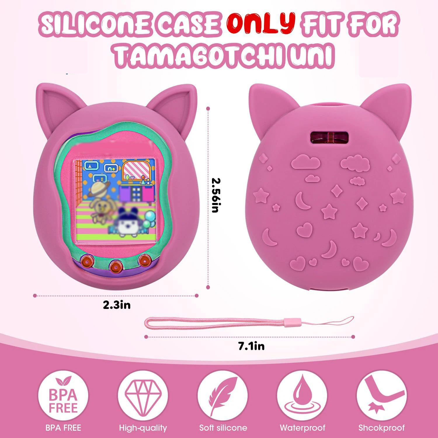 for Tamagotchi Uni Silicone Case Cover, Soft Skin-Friendly Protective Shell Precise 1:1 Mold Shockproof Sleeve
for Tamagotchi Uni Silicone Case Cover, Soft Skin-Friendly Protective Shell Precise 1:1 Mold Shockproof Sleeve