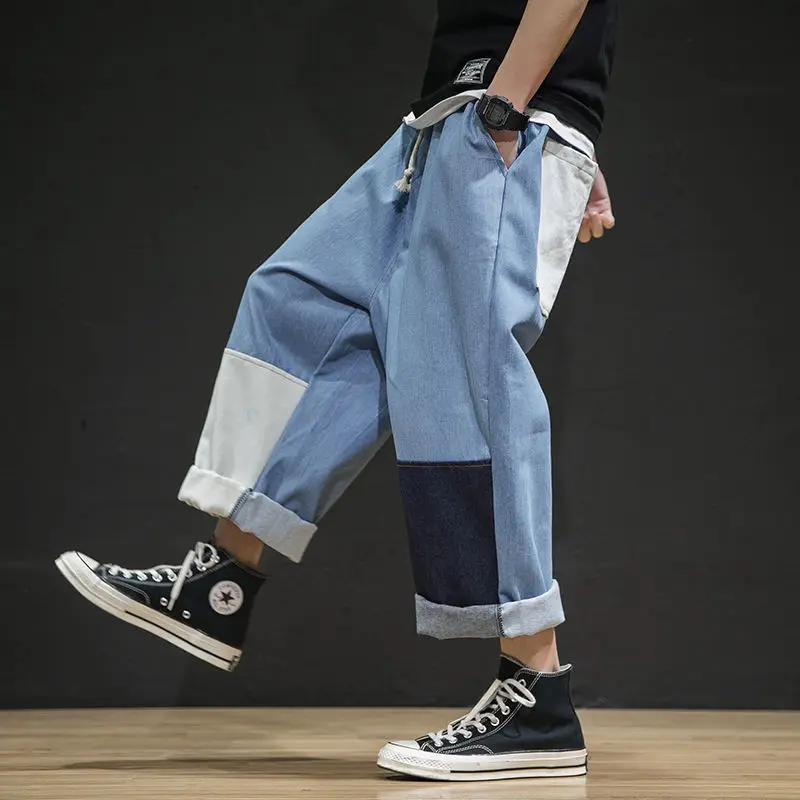 Spring Japanese Color Blocked Loose Straight Jeans Chinese Traditional Tang Suit Men Streetwear Hip Hop Fashion Harem Pants 5XL
Spring Japanese Color Blocked Loose Straight Jeans Chinese Traditional Tang Suit Men Streetwear Hip Hop Fashion Harem Pants 5XL