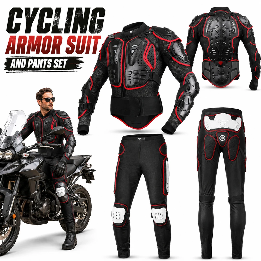Motorcycle Body Armor Suit Pants Set Outdoor Cycling Protective Gear Motocross Riding Jacket Trousers
Motorcycle Body Armor Suit Pants Set Outdoor Cycling Protective Gear Motocross Riding Jacket Trousers