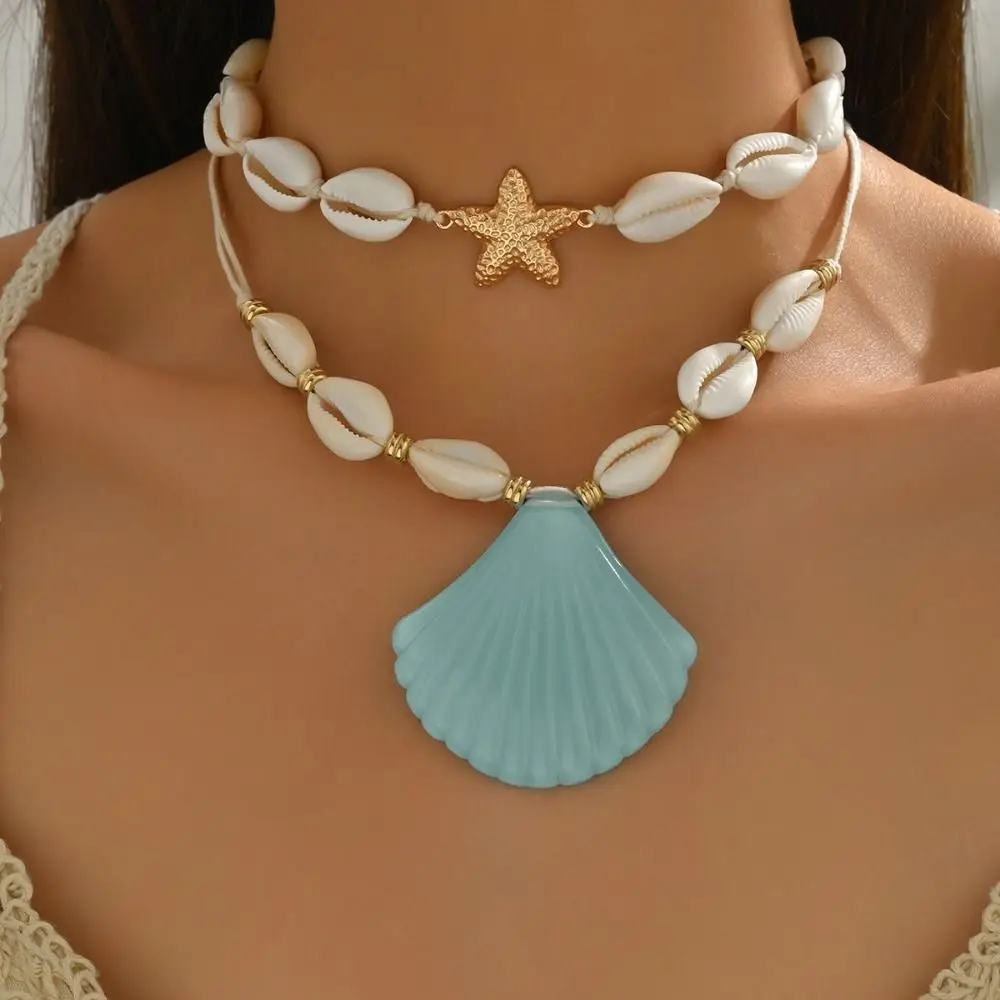 Sea Series Exaggerated Shell Pendant Necklace Pentagram Pendant Exquisite Shell Beaded Chain Fashion Bohemian
Sea Series Exaggerated Shell Pendant Necklace Pentagram Pendant Exquisite Shell Beaded Chain Fashion Bohemian