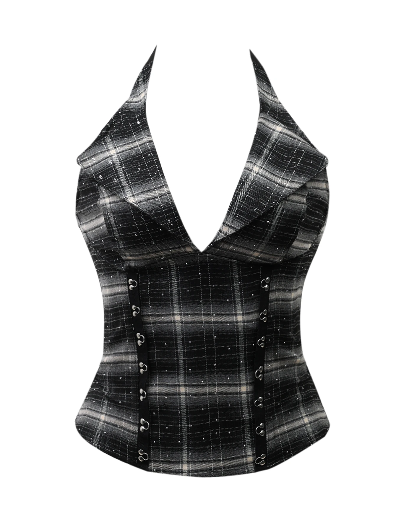 American style vintage checkered fitted wrap around neck V neck strap shaping dress for slimming waist and curvaceous bust
American style vintage checkered fitted wrap around neck V neck strap shaping dress for slimming waist and curvaceous bust