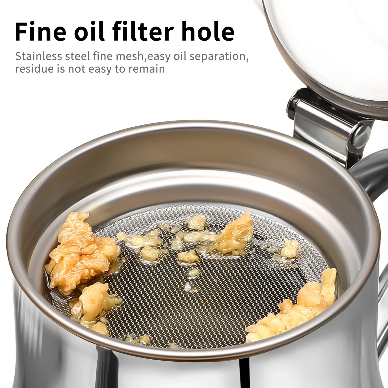 Kitchen Oil Filter Pot Stainless Steel Strainer Cooking Grease Storage Container Precision Mesh Handle OilVinegar
Kitchen Oil Filter Pot Stainless Steel Strainer Cooking Grease Storage Container Precision Mesh Handle OilVinegar