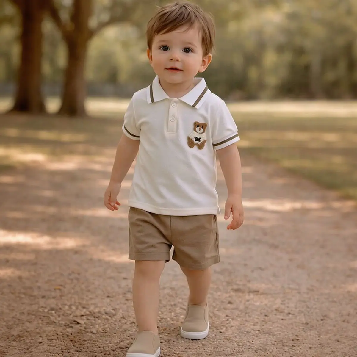 2-Piece Baby Boy Girl Summer Leisure Outdoor Cotton Breathable Short Sleeve Shorts Set Cartoon Bear Embroidery Pattern 0-3Y
2-Piece Baby Boy Girl Summer Leisure Outdoor Cotton Breathable Short Sleeve Shorts Set Cartoon Bear Embroidery Pattern 0-3Y