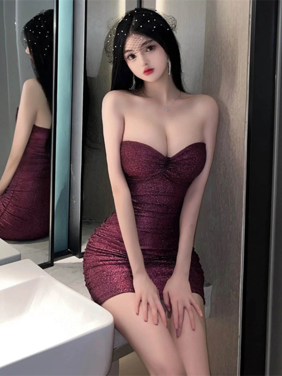 Сексуальный ночной клуб Pure Desire, модный дизайн с бретелями Dr, сложенный облегающий крой KTV Boting Dr ort Svel, полиэстер
Сексуальный ночной клуб Pure Desire, модный дизайн с бретелями Dr, сложенный облегающий крой KTV Boting Dr ort Svel, полиэстер