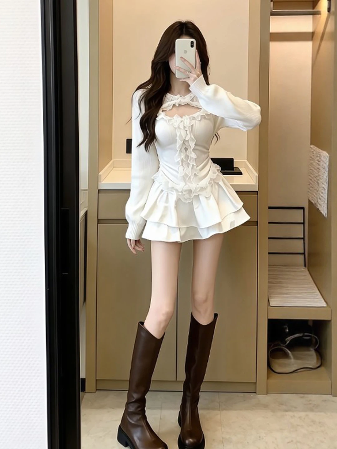Unique Beautiful Two-Piece Set Spring Fashion Women's Clothing Short Skirt Long Sleeve Comfortable High Waist round Neck Shirt
Unique Beautiful Two-Piece Set Spring Fashion Women's Clothing Short Skirt Long Sleeve Comfortable High Waist round Neck Shirt