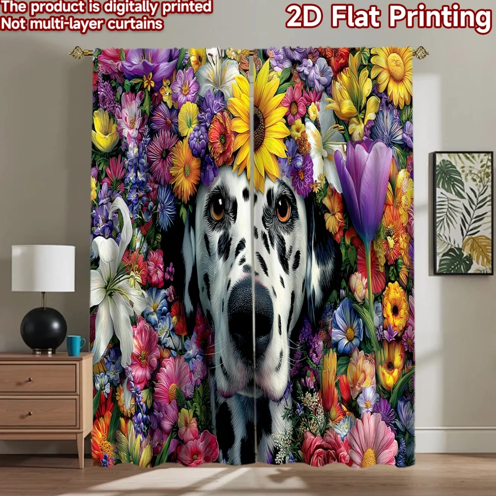 2D flat printing 2pcs Window Curtains Dalmatian Dog Flower Crown Digital Printed Polyester Drapes Family Party Perfect for Room
2D flat printing 2pcs Window Curtains Dalmatian Dog Flower Crown Digital Printed Polyester Drapes Family Party Perfect for Room