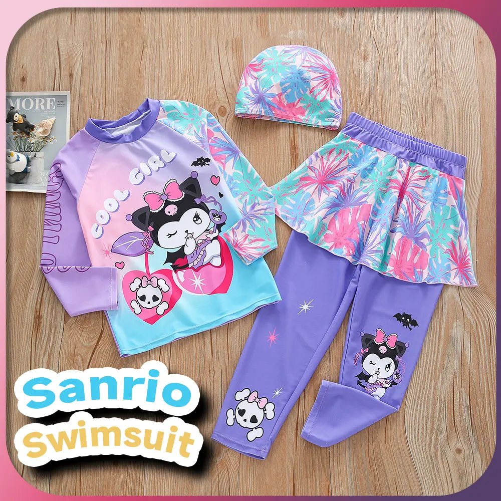 Kawaii Kuromi Swimsuit Three Piece Set Cute Anime Swimwear Kid Beach Clothes Children Bathing Suit Gift for Girls
Kawaii Kuromi Swimsuit Three Piece Set Cute Anime Swimwear Kid Beach Clothes Children Bathing Suit Gift for Girls