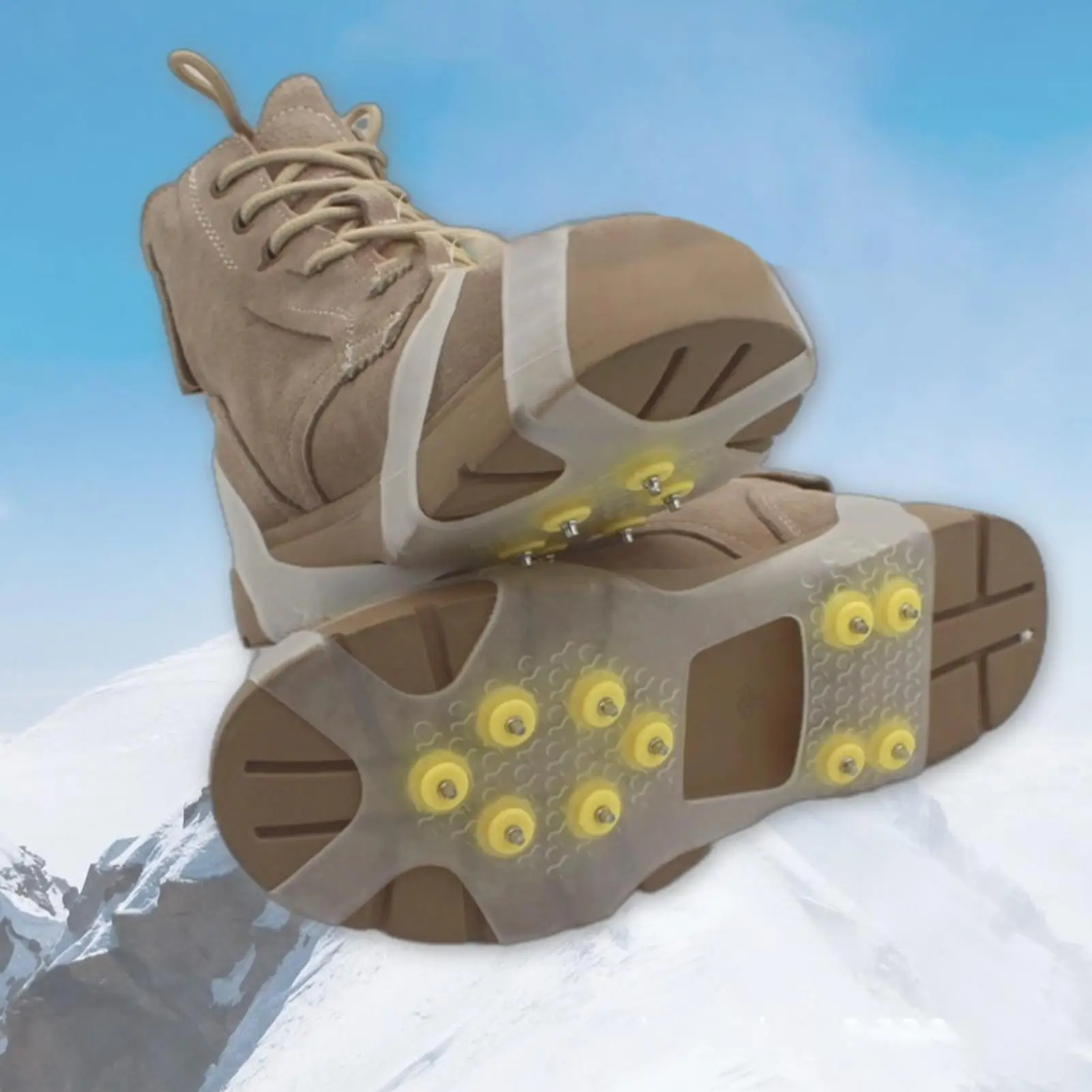 10-Tooth Ice Cleats For Shoes, 1 Pair Heavy Duty Traction Snow Grips, Non-Slip Crampons for Men Women Outdoor Hiking Backpacking
10-Tooth Ice Cleats For Shoes, 1 Pair Heavy Duty Traction Snow Grips, Non-Slip Crampons for Men Women Outdoor Hiking Backpacking