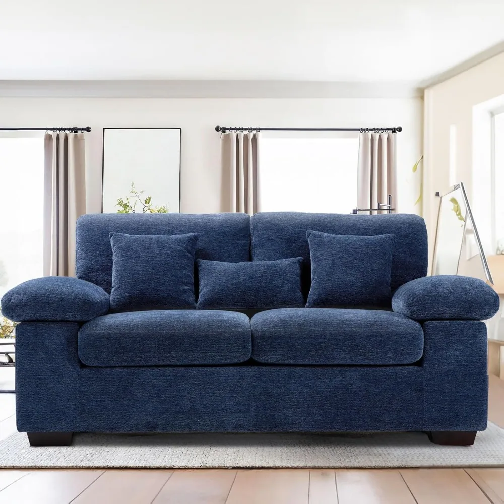 Living Room Loveseat Sofa Couch, 73" Love Seat Couch Sofa, Upholstered Chenille Living Room Sofa with Extra 3 Pillows, Removable
Living Room Loveseat Sofa Couch, 73" Love Seat Couch Sofa, Upholstered Chenille Living Room Sofa with Extra 3 Pillows, Removable