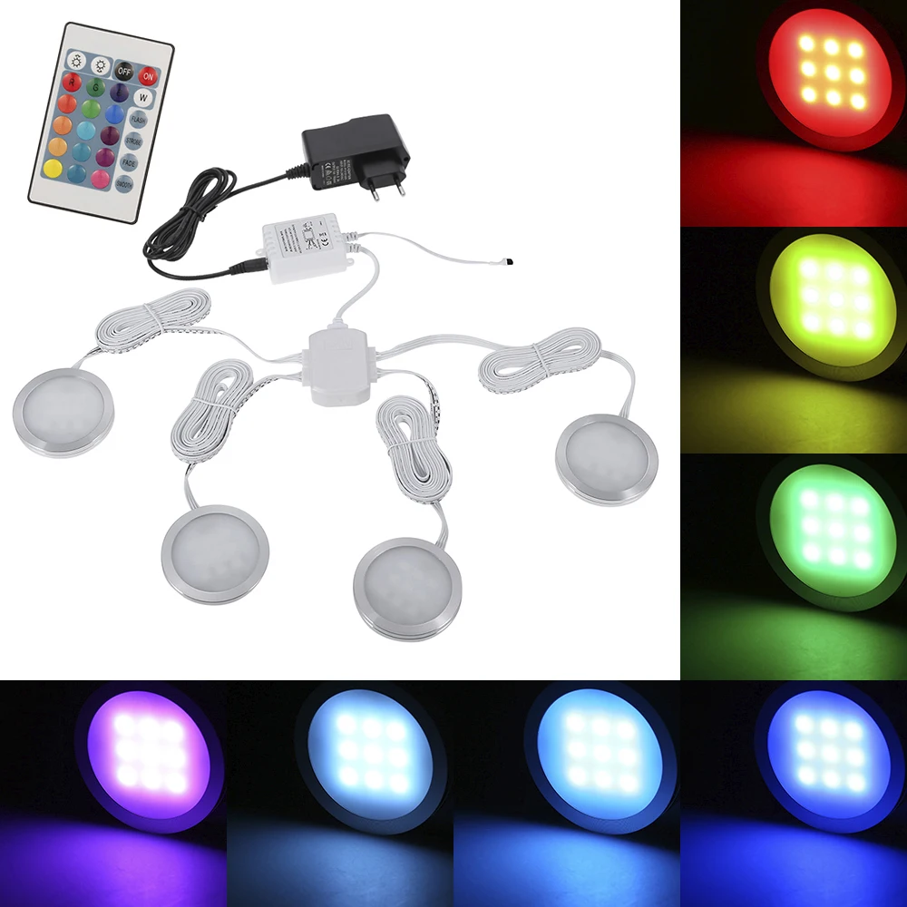 8PCS Slim Round Shape RGB LEDs Under Cabinet Light Kit SMD5050 Puck Lamp Color-changing Dimmable Brightness Adjustable
8PCS Slim Round Shape RGB LEDs Under Cabinet Light Kit SMD5050 Puck Lamp Color-changing Dimmable Brightness Adjustable