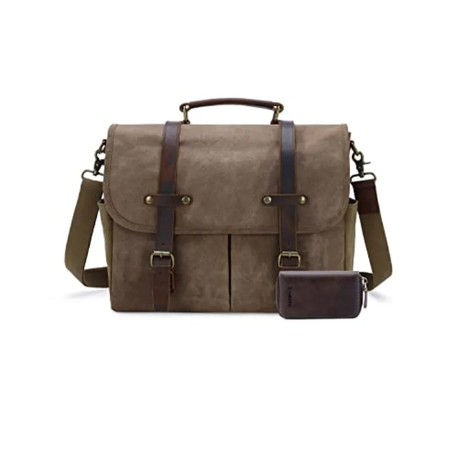 Messenger Bag for Men Waterproof Genuine Leather Waxed Canvas Briefcase 15.6 Inch Laptop Larger Shoulder Bag with Key Bag
Messenger Bag for Men Waterproof Genuine Leather Waxed Canvas Briefcase 15.6 Inch Laptop Larger Shoulder Bag with Key Bag