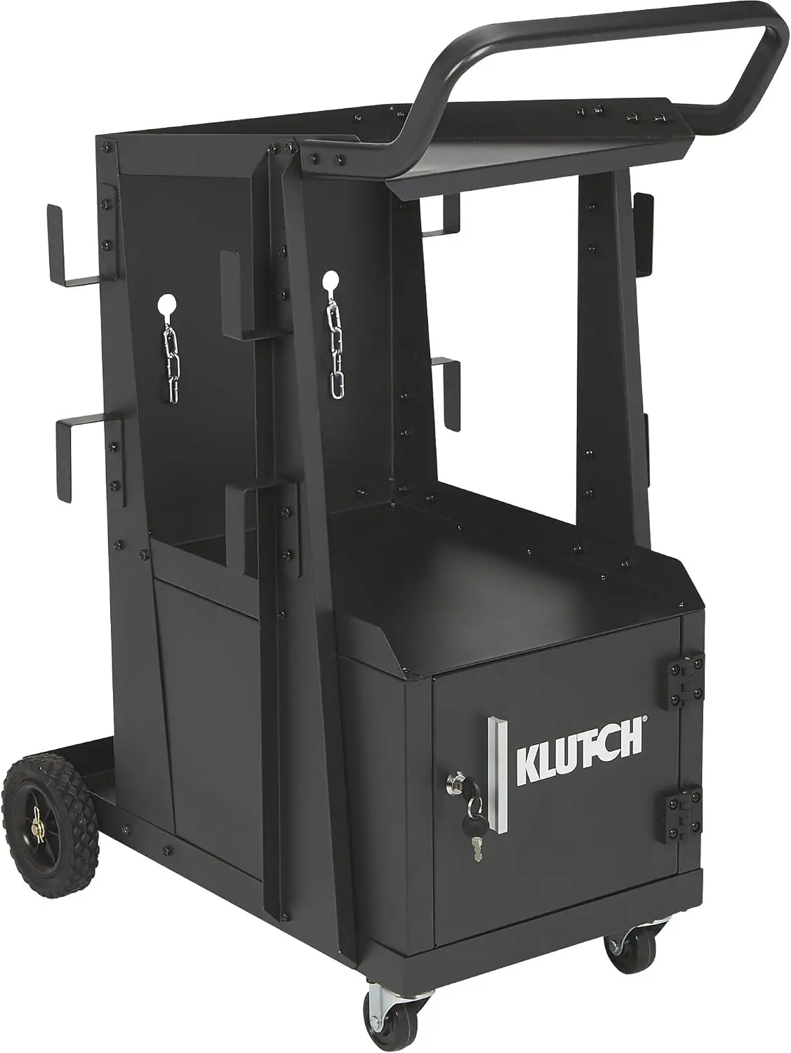 2-Tier Welding Cart with Locking Cabinet, 31 in. L x 19 in. W x 38-1/4 in. H, 100 Lb Capacity, Gas Cylinder Rack, Cable Wraps
2-Tier Welding Cart with Locking Cabinet, 31 in. L x 19 in. W x 38-1/4 in. H, 100 Lb Capacity, Gas Cylinder Rack, Cable Wraps
