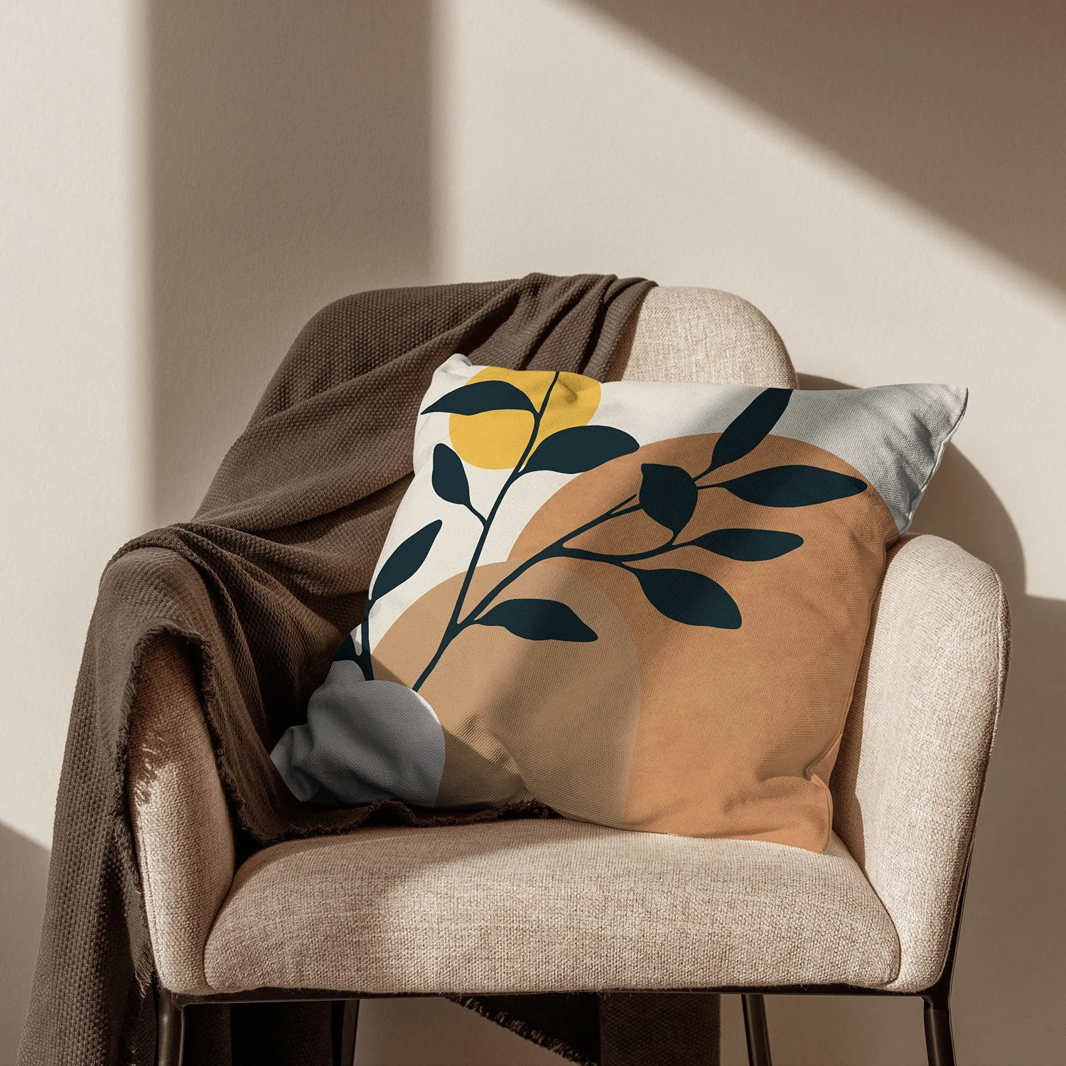 Modern Abstract Pillow Cases Set of 4 - Sun & Plant Designs, Bohemian Decorative Cushion Covers for Couch, Indoor/Outdoor, Machi
Modern Abstract Pillow Cases Set of 4 - Sun & Plant Designs, Bohemian Decorative Cushion Covers for Couch, Indoor/Outdoor, Machi