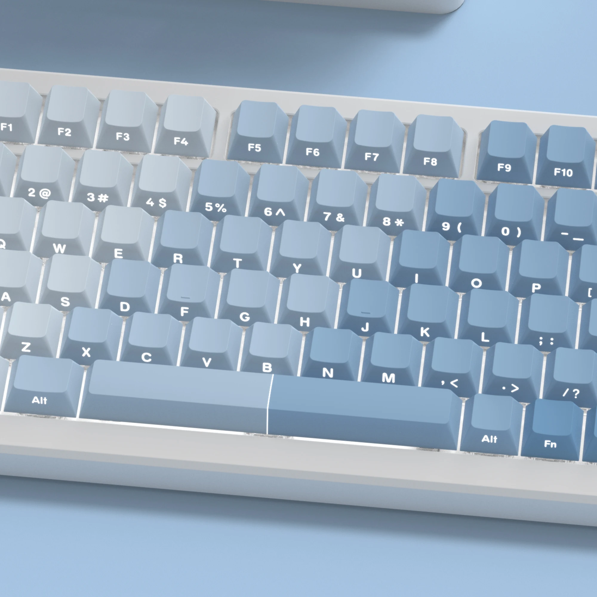 121-клавишная боковая печать, блестящая PBT, двойная подсветка, градиентные сине-белые колпачки для механической клавиатуры MX 108 87 84 64 61
121-клавишная боковая печать, блестящая PBT, двойная подсветка, градиентные сине-белые колпачки для механической клавиатуры MX 108 87 84 64 61