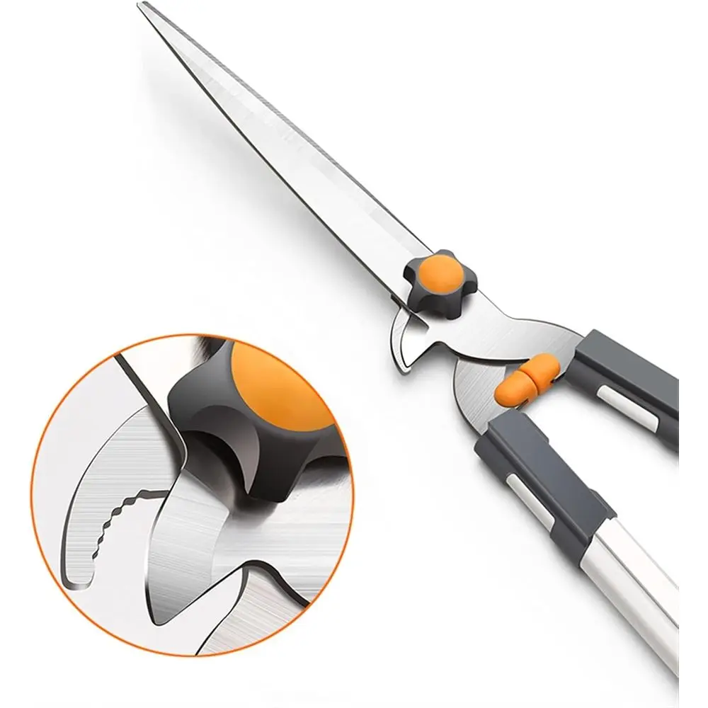 Extended Reach Aluminum-Handle Garden Shears with Razor-Edge for Pruning Trees, Shrubs, and Picking Fruits