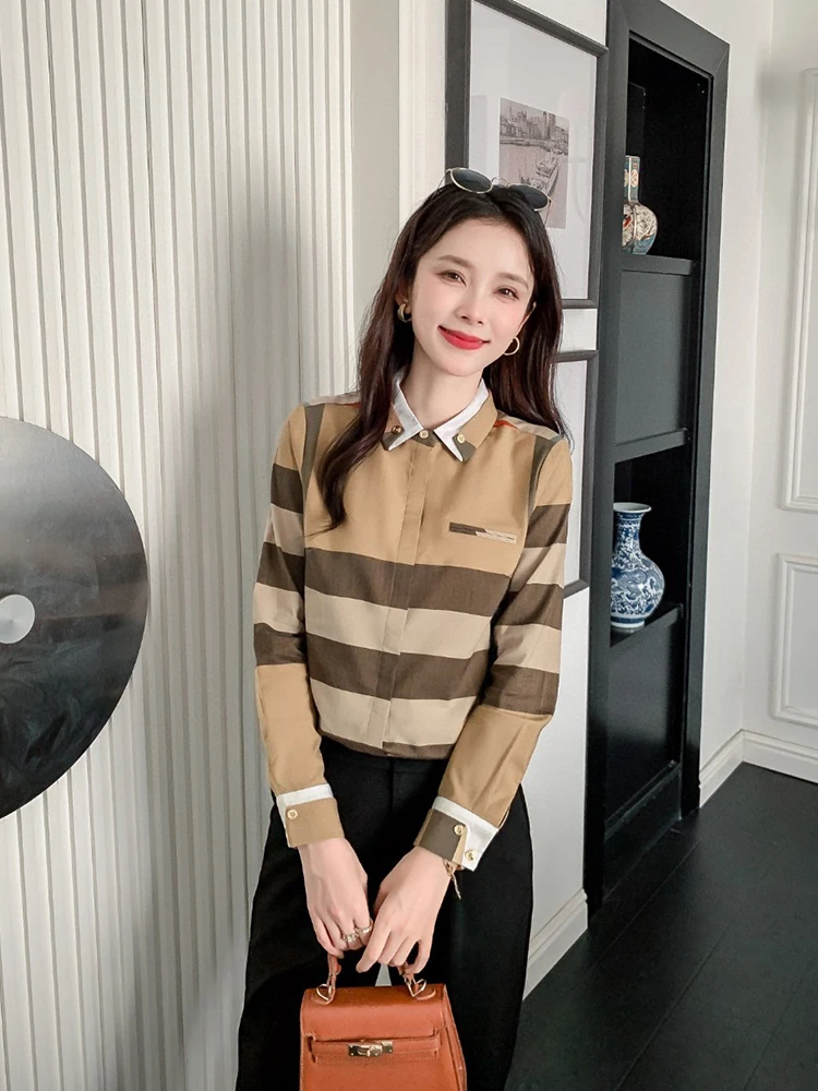 British Style Women's Slim Fit Long Sleeve Shirt Classic Plaid Versatile Single Button Shirt Breathable Comfortable Cott...
British Style Women's Slim Fit Long Sleeve Shirt Classic Plaid Versatile Single Button Shirt Breathable Comfortable Cott...