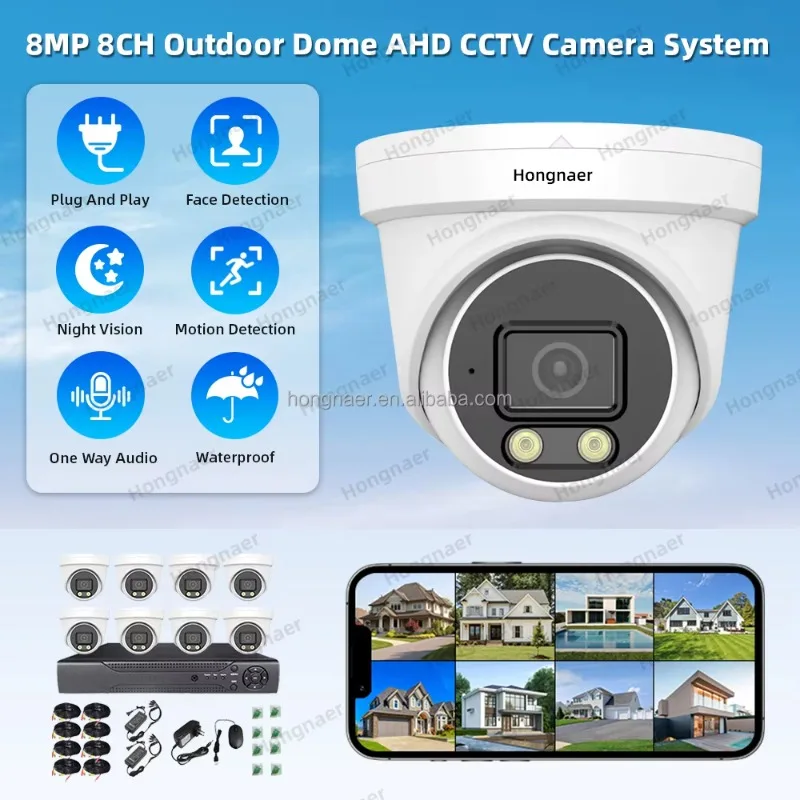 Hongnaer 8MP Video 8CH AHD DVR Home IP Analog Surveil CCTV Camera System Kit Set ICSee 4K Wired Security Camera System
Hongnaer 8MP Video 8CH AHD DVR Home IP Analog Surveil CCTV Camera System Kit Set ICSee 4K Wired Security Camera System