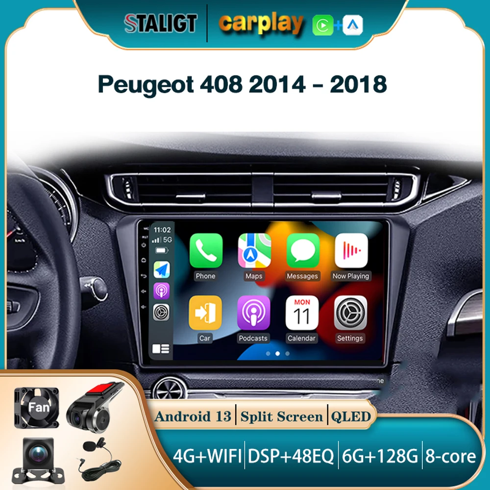 Carplay Android Auto Multimedia Player For Peugeot 408 2014- 2018 2Din Android Car Radio Video Player Subwoofer Car Stereo 4G
Carplay Android Auto Multimedia Player For Peugeot 408 2014- 2018 2Din Android Car Radio Video Player Subwoofer Car Stereo 4G