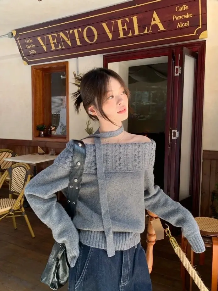 Flip-neck Top One-shoulder Sweater for Women 2024 Autumn and Winter New Fashionable Knitted Long-sleeved Top
Flip-neck Top One-shoulder Sweater for Women 2024 Autumn and Winter New Fashionable Knitted Long-sleeved Top