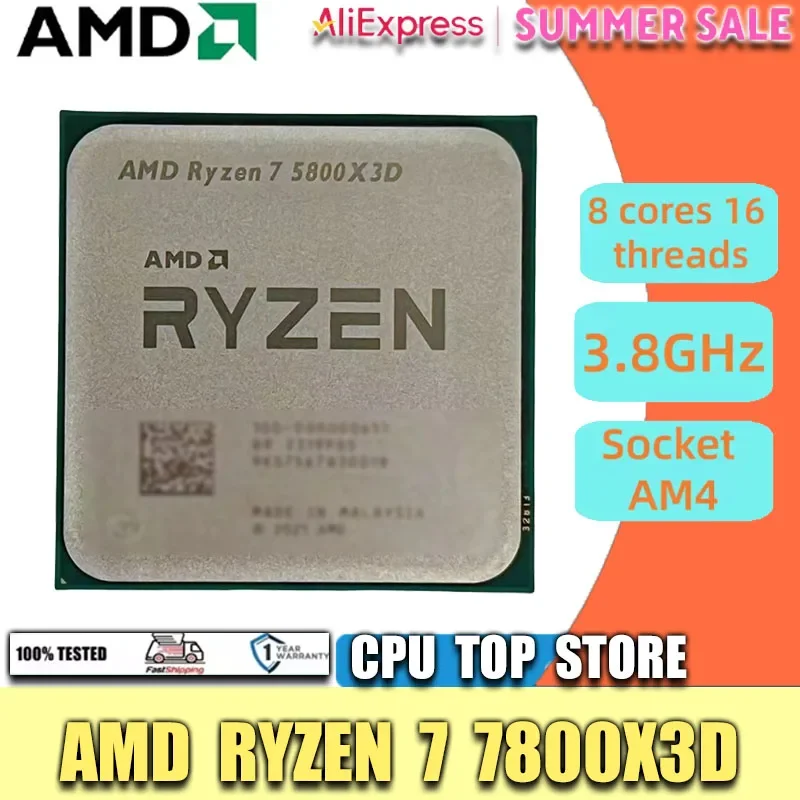 AMD R7 5800X3D Desktop Gaming CPU 3D V-Cache 8C16T Up To 5GHz 96MB Cache 105W AM4 DDR4 Tray Processor No Fan
AMD R7 5800X3D Desktop Gaming CPU 3D V-Cache 8C16T Up To 5GHz 96MB Cache 105W AM4 DDR4 Tray Processor No Fan