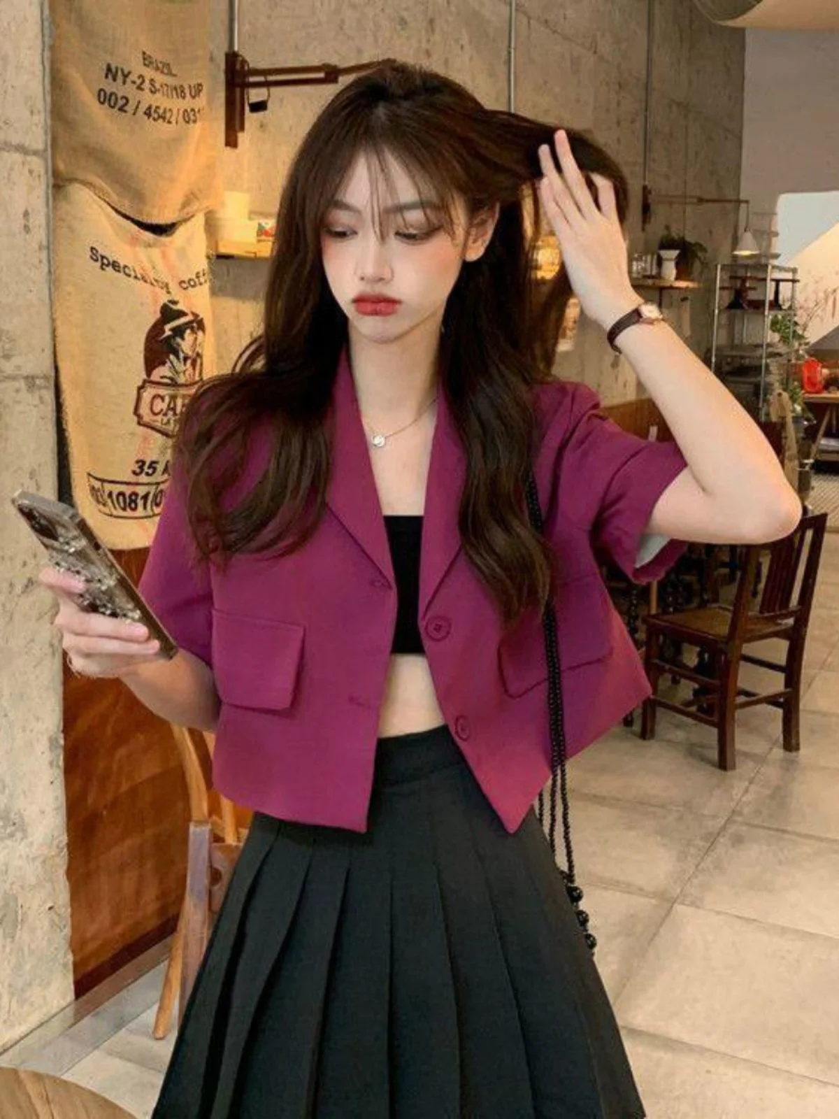 Korean Sle ort Tailored Jaet Lightweight Casual Design Small Size Women's Summer Faion Outerwear Single Button Closure
Korean Sle ort Tailored Jaet Lightweight Casual Design Small Size Women's Summer Faion Outerwear Single Button Closure