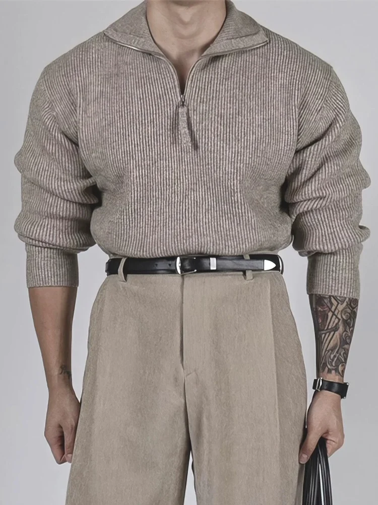 Hardy Style Half Zip Knitted Shirt Men's Stand Collar Slim Fit Long Sleeve Sweatshirt Textured Knitwear Shirt
Hardy Style Half Zip Knitted Shirt Men's Stand Collar Slim Fit Long Sleeve Sweatshirt Textured Knitwear Shirt