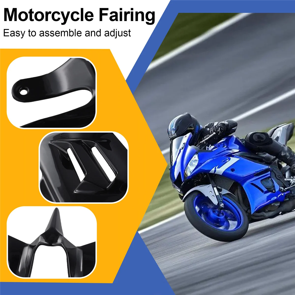 T48C_Motorcycle Fairing Aerodynamic Winglets Front Cover Wind Wing for Yamaha YZF R3 R25 2015-2018 Black
T48C_Motorcycle Fairing Aerodynamic Winglets Front Cover Wind Wing for Yamaha YZF R3 R25 2015-2018 Black