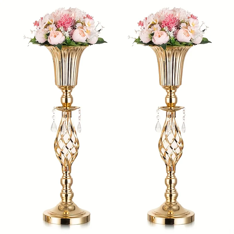 2pcs/10pcs Golden Vases with Chandelier Crystals, 23.2-inch High Vases, Metal Flower Racks for Dining Table Decorations, Weddings, Events, Birthday Parties, And Home Decor
2pcs/10pcs Golden Vases with Chandelier Crystals, 23.2-inch High Vases, Metal Flower Racks for Dining Table Decorations, Weddings, Events, Birthday Parties, And Home Decor