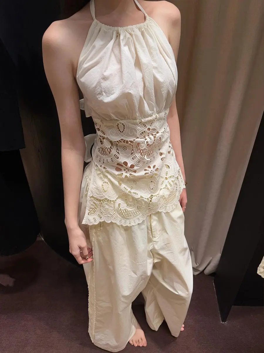 Two Piece Sets Womens Outifits Summer New High-end Designed Advanced Hollow Suspender Vest + High Waist Slimming Wide-leg Pants
Two Piece Sets Womens Outifits Summer New High-end Designed Advanced Hollow Suspender Vest + High Waist Slimming Wide-leg Pants