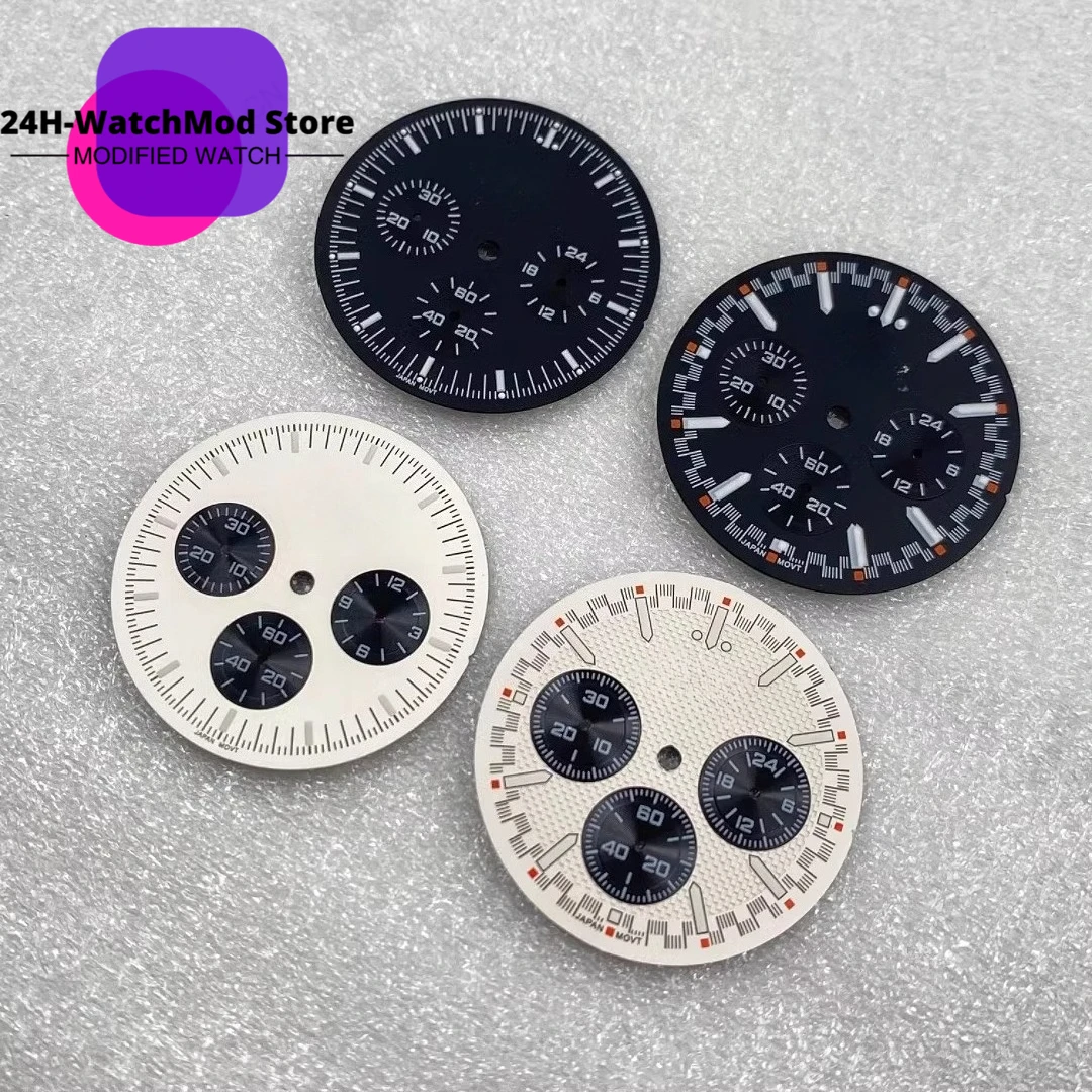 Superb 32.5mm dial modification accessories multifunctional timing 6-pin dial VK63 movement literal
Superb 32.5mm dial modification accessories multifunctional timing 6-pin dial VK63 movement literal