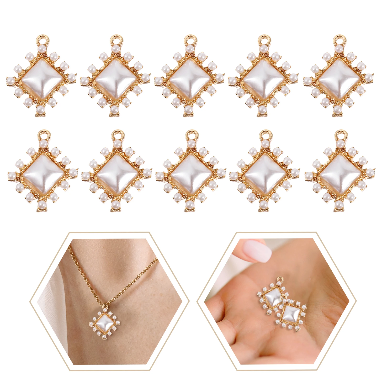 10 Pcs Pearl Rhinestone Pendant Hair Decorations Alloy Necklace Pearls Charm Jewelry Accessories Brightly Colored Durable
10 Pcs Pearl Rhinestone Pendant Hair Decorations Alloy Necklace Pearls Charm Jewelry Accessories Brightly Colored Durable